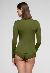 Pull--a-col-roul-e-en-cachemire-micromodal-et-parfait--a-manches-longues - Botanic - Botanic | Oroblù