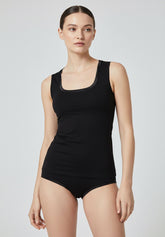 Top Spalla Larga in Cotone e Modal Perfect Line Cotton - Nero - Black | Oroblù