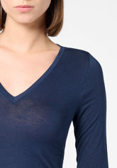 Micromodal and Cashmere 3 -4 Sweater Perfect Cashmere - Blue - Blue | Oroblù