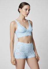 Short Panty in Pizzo Elasticizzato Lacewear - Azzurro - Baby blue | Oroblù