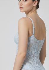 Top in Pizzo Elasticizzato Lacewear - Azzurro - Baby blue | Oroblù