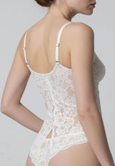 Top in Pizzo Elasticizzato Lacewear - Beige Seta - Silk | Oroblù