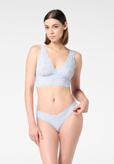 Stretch Lace Brazilian Briefs Lacewear - Light Blue - Baby blue | Oroblù