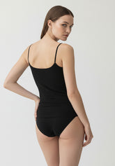 Top mit Spaghettitr agern nahtlos Dolcevita - Schwarz - Black | Oroblù